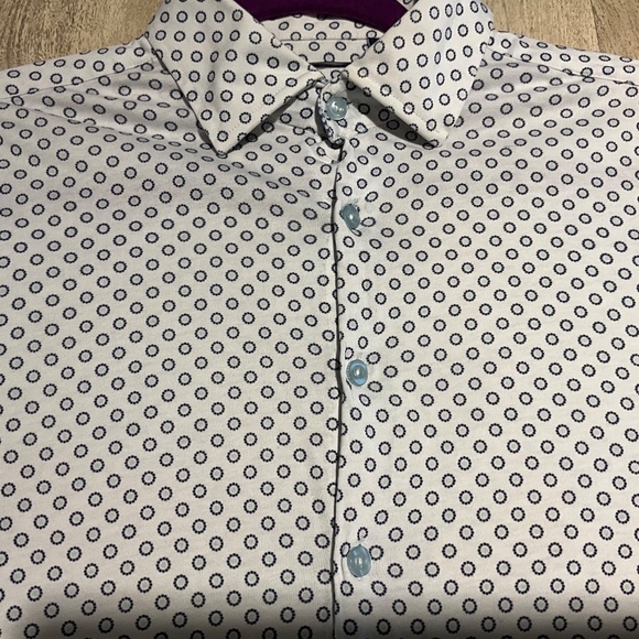 Stone Rose Long Sleeve Button Down 100% Cotton Shirt Size 2 Small Blue White - Picture 3 of 11